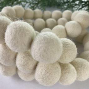 img 2 attached to 50 Hand Felted Wool Pom Poms, 1 inch (2.5cm), Natural White Felt Balls for Crafts, Felting, Garland, Decor, Party - Includes Muslin Bag