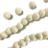 50 hand felted wool pom poms, 1 inch (2.5cm), natural white felt balls for crafts, felting, garland, decor, party - includes muslin bag logo
