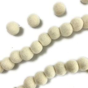img 4 attached to 50 Hand Felted Wool Pom Poms, 1 inch (2.5cm), Natural White Felt Balls for Crafts, Felting, Garland, Decor, Party - Includes Muslin Bag