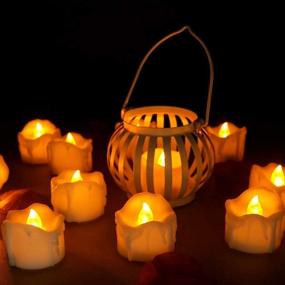 img 4 attached to 🕯️ Flameless LED Tealights with Remote Control - Pack of 12 for Wedding, Parties, and Outdoor Décor!