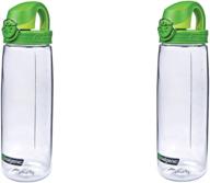 💧 nalgene tritan on the fly water bottle, clear/green set of 2, 24 ounce logo