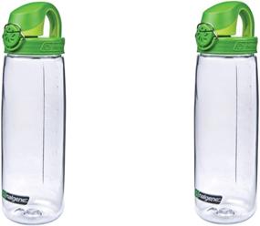 img 1 attached to 💧 Nalgene Tritan On The Fly Water Bottle, Clear/Green Set of 2, 24 Ounce