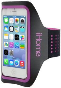 img 1 attached to 🌸 iHome Neon Armband - Adjustable Universal Fit, Retail Packaging - Pink