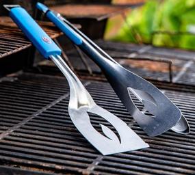 img 3 attached to 🔥 Ignite Deluxe 2-in-1 Stainless Steel Locking Tongs and Spatula (17-inch Long) - Versatile Spatula and Tong Heads - Ideal for Cooking, Grilling, and Barbecue - Non-piercing Food Handling