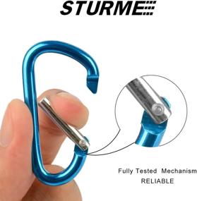 img 2 attached to 🔒 STURME 2-Pack Aluminum D-Ring Carabiners Clip Set - Spring-Loaded Gate, Small Keychain Carabiner Clips - Ideal for Outdoor Camping, Mini Lock Snap Hooks, Spring Link Key Chains - Enhanced Durability - 24 PCS