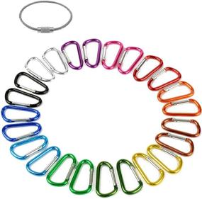 img 4 attached to 🔒 STURME 2-Pack Aluminum D-Ring Carabiners Clip Set - Spring-Loaded Gate, Small Keychain Carabiner Clips - Ideal for Outdoor Camping, Mini Lock Snap Hooks, Spring Link Key Chains - Enhanced Durability - 24 PCS