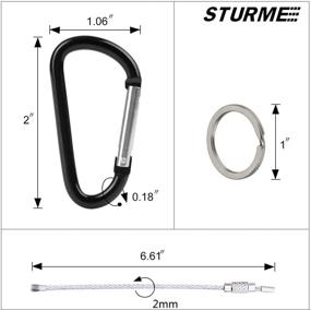img 3 attached to 🔒 STURME 2-Pack Aluminum D-Ring Carabiners Clip Set - Spring-Loaded Gate, Small Keychain Carabiner Clips - Ideal for Outdoor Camping, Mini Lock Snap Hooks, Spring Link Key Chains - Enhanced Durability - 24 PCS
