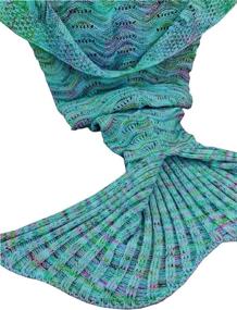 img 2 attached to Mermaid Tail Blanket - Handmade Crochet Sleeping Bag for Kids, Teens, and Adults - Soft and Warm - Perfect Birthday or Christmas Gift - 74''x35'' - Mint Green