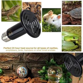 img 1 attached to 🔥 BOEESPAT Ceramic Heat Emitter 100W/150W: Ideal Reptile Heat Lamp Bulb for Pet Coop, Lizard, Snake - No Light, Black Ceramic Heat Lamp with Digital Thermometer (110V)