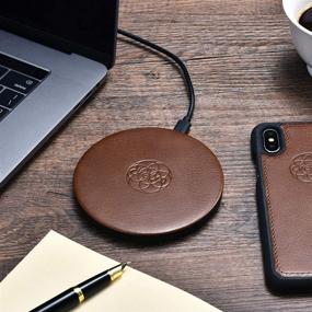 img 3 attached to Dreem Beam 10W Wireless Charger, High-Quality Vegan Leather Qi-Certified Inductive Fast Charging Pad, Chocolate - Gift Box