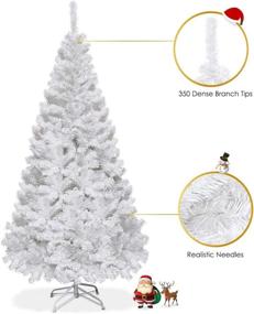 img 1 attached to 🎄 Goplus 5ft Artificial Christmas Tree Xmas Pine Tree with Sturdy Metal Legs Ideal for Indoor & Outdoor Holiday Decor, White