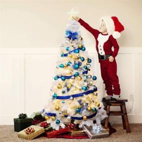 img 3 attached to 🎄 Goplus 5ft Artificial Christmas Tree Xmas Pine Tree with Sturdy Metal Legs Ideal for Indoor & Outdoor Holiday Decor, White