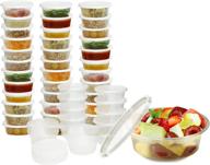 🍱 versatile plastic food storage containers with lids - ideal for slime, parties, meal prep & portion control - leakproof, microwave-safe & bpa-free (8 oz, set of 50) логотип