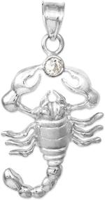 img 2 attached to Sterling Silver Solitaire Scorpion Pendant