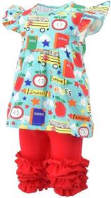 img 3 attached to 🏻 Cute and Stylish Back-to-School Outfit: Unique Baby Girls 2 Piece Legging Sets for Summer