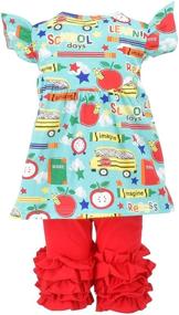 img 2 attached to 🏻 Cute and Stylish Back-to-School Outfit: Unique Baby Girls 2 Piece Legging Sets for Summer