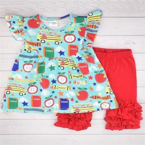 img 1 attached to 🏻 Cute and Stylish Back-to-School Outfit: Unique Baby Girls 2 Piece Legging Sets for Summer