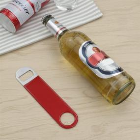 img 3 attached to 🍺 Set of 6 Anbers Stainless Steel Flat Bar Key Bottle Openers with Rubber Coating