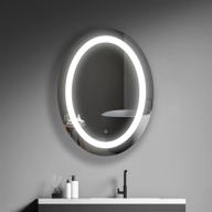 💡 enhance your bathroom experience with mirplus 24 x 32 inch oval led mirror - lighted vanity mirror with anti-fog & dimmable backlit makeup mirror - waterproof ip44 - hardwired or plug in логотип