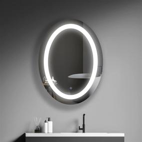 img 4 attached to 💡 Enhance Your Bathroom Experience with MIRPLUS 24 x 32 inch Oval LED Mirror - Lighted Vanity Mirror with Anti-Fog & Dimmable Backlit Makeup Mirror - Waterproof IP44 - Hardwired or Plug in