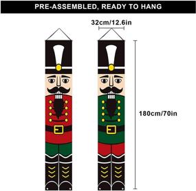 img 2 attached to 🎅 Enhance Your Outdoor Holiday Decor with DAZONGE Nutcracker Christmas Decorations - Vertical Nutcracker Soldier Signs, Vintage Porch Decorations, and Nutcracker Banners