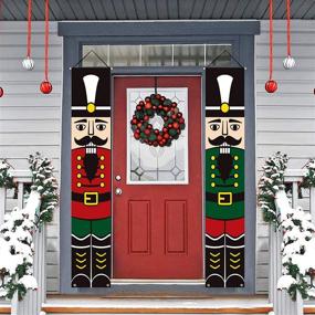 img 3 attached to 🎅 Enhance Your Outdoor Holiday Decor with DAZONGE Nutcracker Christmas Decorations - Vertical Nutcracker Soldier Signs, Vintage Porch Decorations, and Nutcracker Banners