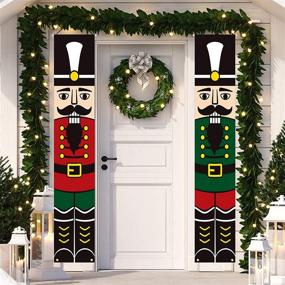 img 4 attached to 🎅 Enhance Your Outdoor Holiday Decor with DAZONGE Nutcracker Christmas Decorations - Vertical Nutcracker Soldier Signs, Vintage Porch Decorations, and Nutcracker Banners