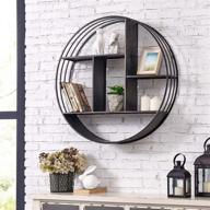 📚 firstime & co. brody industrial circular shelf 27.5" metallic gray - versatile wall décor and display solution logo