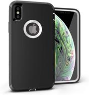 viero defender iphone xs case - heavy duty military protection for iphone x - impact resistant armor - full protective cover - belt clip holster & kickstand - black/white logo