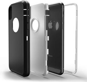 img 1 attached to Viero Defender iPhone Xs Case - Heavy Duty Military Protection for iPhone X - Impact Resistant Armor - Full Protective Cover - Belt Clip Holster & Kickstand - Black/White