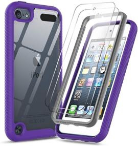 img 4 attached to 📱 LeYi Full-Body Hybrid Rugged iPod Touch Case with Tempered Glass Screen Protector [2 Pack] - Designed for iPod Touch 7th, 6th, and 5th Generation