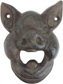 img 1 attached to 🐷 Удобный и стильный: Настенный открывалка для бутылок Hungry Pig Bottle Cast Iron - 4,5" высотой для легкого открытия пива