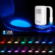 rechargeable toilet bowl night light: fun gadget for him, men, women, mother, father's day - 16-color led motion activated sensor nightlight логотип