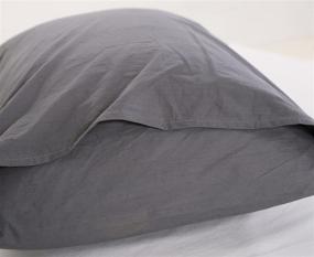 img 1 attached to Набор чехла для одеяла "Ультра мягкого цвета темно-серого | Colorful Snail 100% натуральный хлопок, стираный | Устойчив к выцветанию | Легкий уход | Размер Queen/Full