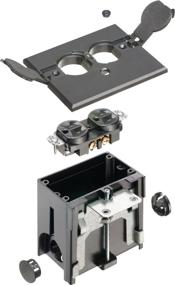 img 2 attached to 🔌 FLBAF101BL-1 Adjustable Floor Box Kit with Outlet and Flip Plate, 1-Gang, Black, 1-Pack by Arlington