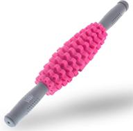 nicole miller muscle roller stick, 16.5-inch body massage roller for muscle soreness relief (pink) logo