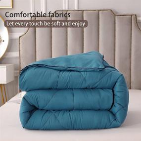 img 3 attached to 🛏️ LEISURELY COLLECTION All Seasons Reversible Soft Comforter - Winter Summer Warmth - Fluffy Polyester Quilt (Blue, Twin Size)