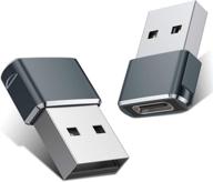 2 упаковки адаптеров usb c female к usb male - зарядный кабель типа a для iphone 11 12 13 pro max, airpods, ipad air 4 mini 6, samsung galaxy note 10 s20 plus 20 s21 21 fe ultra, google pixel 5 3 xl. логотип