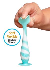 img 2 attached to 👶 Baby Bum Brush: The Perfect Diaper Rash Cream Applicator in Aqua Swirl – Soft, Flexible Silicone for a Unique and Effective Baby Gift