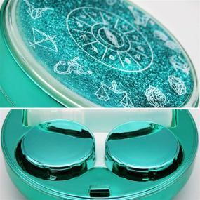 img 1 attached to Bling Stars Green Contact Lens Case: Cute Portable Eye Contact Lense Remover Tool with Mirror for Teen Girls and Women Travel Carry