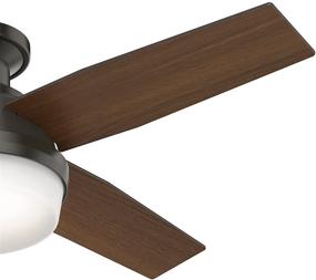 img 1 attached to Hunter Dempsey Low Profile Ceiling Fan with LED Light and Remote Control - Enhanced Indoor Air Circulation and Convenient Control