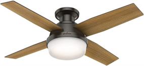 img 4 attached to Hunter Dempsey Low Profile Ceiling Fan with LED Light and Remote Control - Enhanced Indoor Air Circulation and Convenient Control