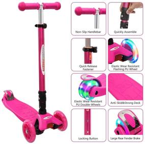 img 1 attached to 🛴 ChromeWheels Deluxe Kids Scooter: Foldable, Adjustable Height, 3-Wheel Lean-to-Steer Design, LED Light Up Wheels – Perfect Gifts for Boys and Girls, Ages 3-12