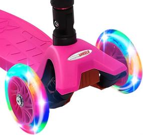 img 2 attached to 🛴 ChromeWheels Deluxe Kids Scooter: Foldable, Adjustable Height, 3-Wheel Lean-to-Steer Design, LED Light Up Wheels – Perfect Gifts for Boys and Girls, Ages 3-12