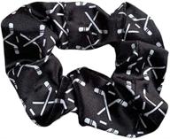 🏒 hockey hair accessories for women, teens, and girls - infinity collection premium velvet scrunchie, ideal hockey gift logo