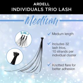 img 1 attached to Ardell False Eyelashes Individual Trios: Medium Black 4 Pack for a Flawless Look