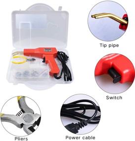 img 2 attached to HPEVA 50W Plastic Welder - Plastic Welding Machine with Handy Hot Staple Gun for Car Bumper Repair, Bodywork and Fender Fairing Welding Systems. Includes 4 Types of Red Hot Wave Flat Staples.