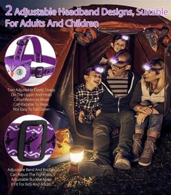 img 1 attached to Superior Kids Aubllo Headlight Flashlight with Adjustable Headbands for Safety and Fun