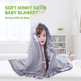 img 2 attached to 🎁 Premium Grey Baby Soft Minky Dot Blanket with Silky Satin Backing - Perfect Christmas Gifts for Girls and Boys (Gray, 30'' x 40'')