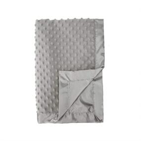 img 4 attached to 🎁 Premium Grey Baby Soft Minky Dot Blanket with Silky Satin Backing - Perfect Christmas Gifts for Girls and Boys (Gray, 30'' x 40'')